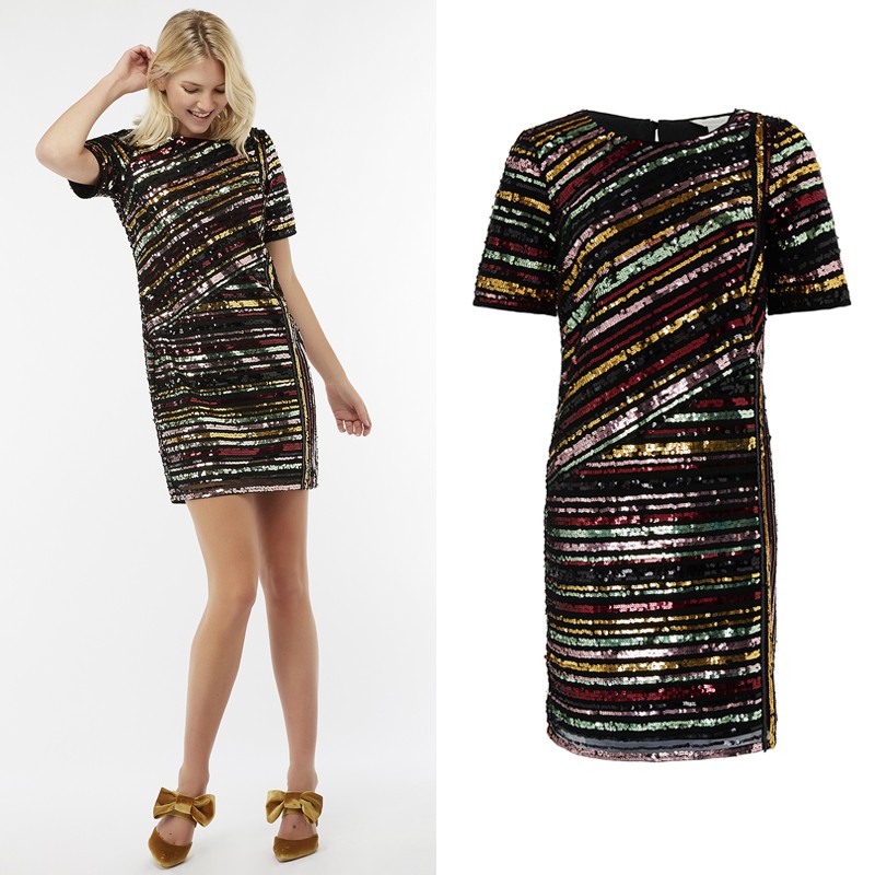 Rainey Sequin Stripe Tunic Dress