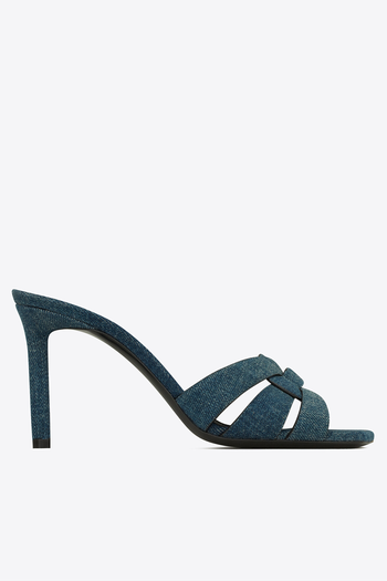 Denim Heeled Mules from YSL