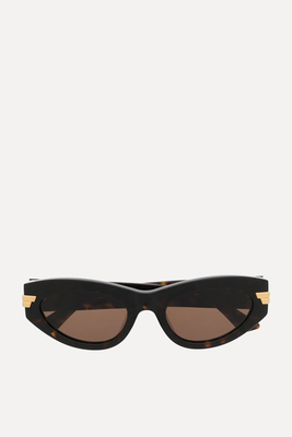 Tortoiseshell Cat-Eye Frame Sunglasses from Bottega Veneta Eyewear