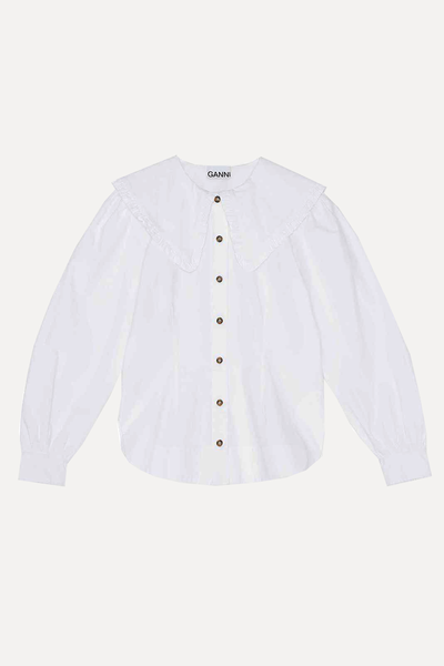 Frill Collar Poplin Shirt from Ganni