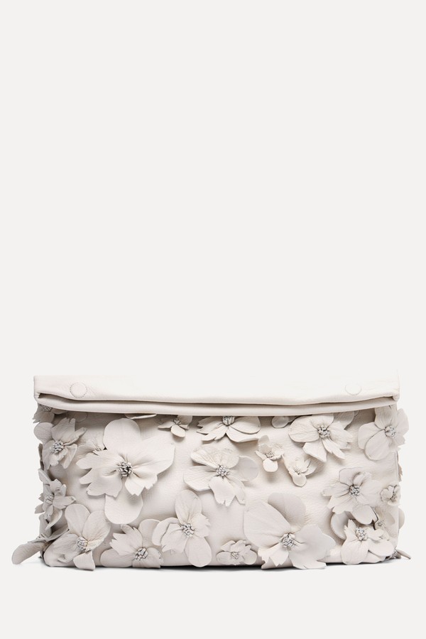 Leather Handbag With Flower Detail