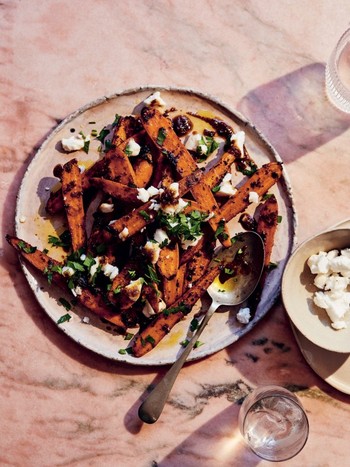 Sweet & Sticky Jerk Carrots With Feta