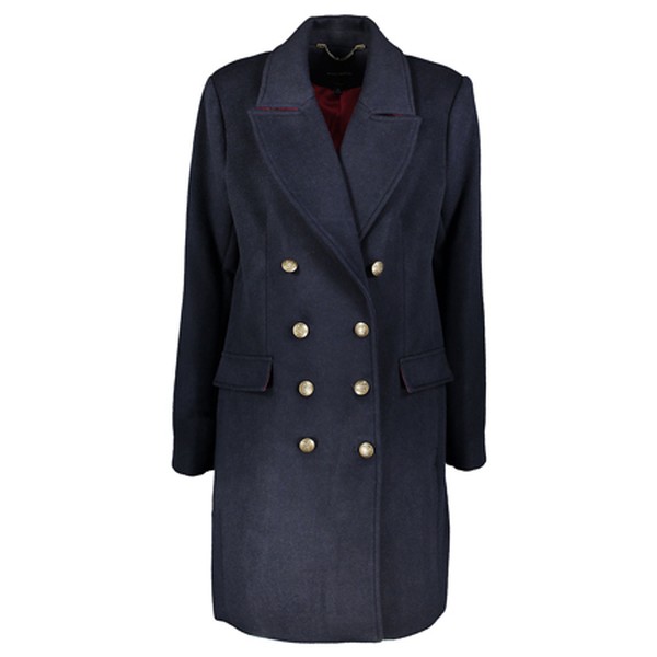 Navy Double Breasted Woollen Coat