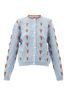 Bennett Floral-Embroidered Wool-Blend Cardigan from Shrimps
