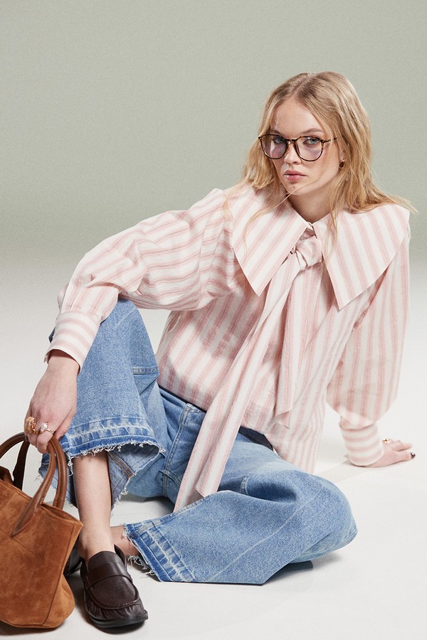 Shirt With Large Collar & Tie Detail from ASOS DESIGN