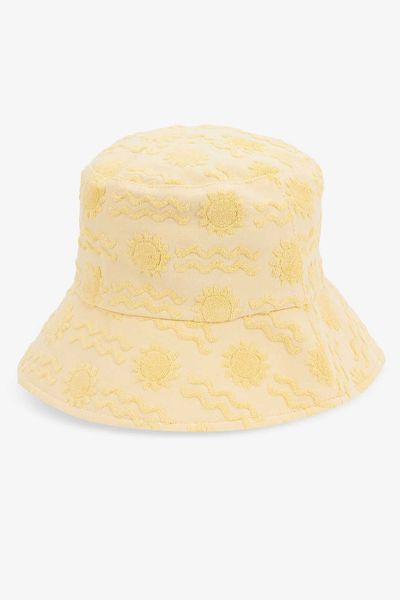 Wave Sun-Embroidered Cotton Bucket Hat from Lack Of Colour