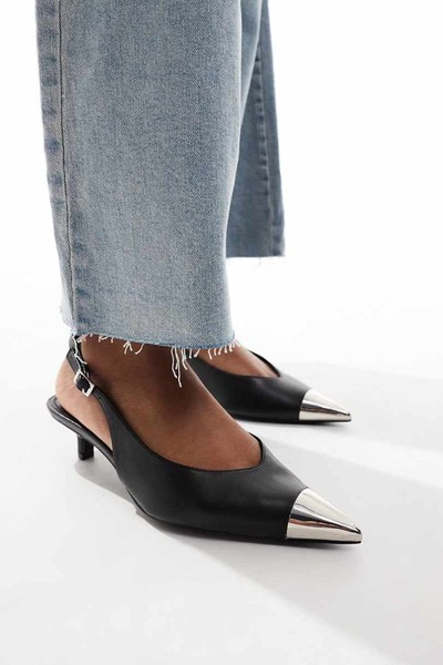 Seeker Toe Cap Slingback Mid Heeled Shoes from ASOS