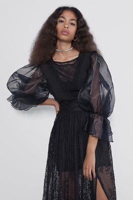 Contrast Lace Dress from Zara