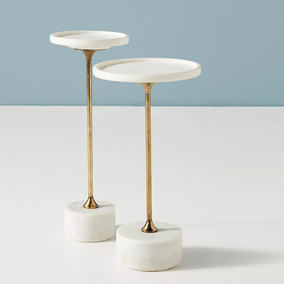 Swirling Marble End Table from Anthropologie 