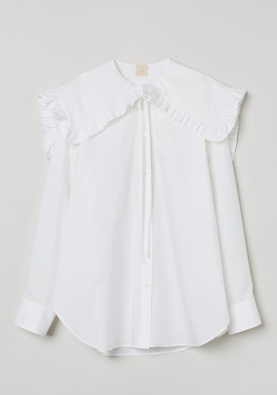 Frill-Collared Cotton Shirt from H&M