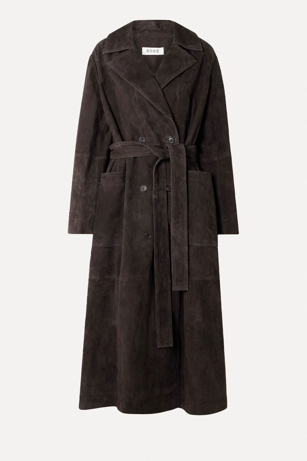 Double-Breasted Suede Trench Coat from Róhe