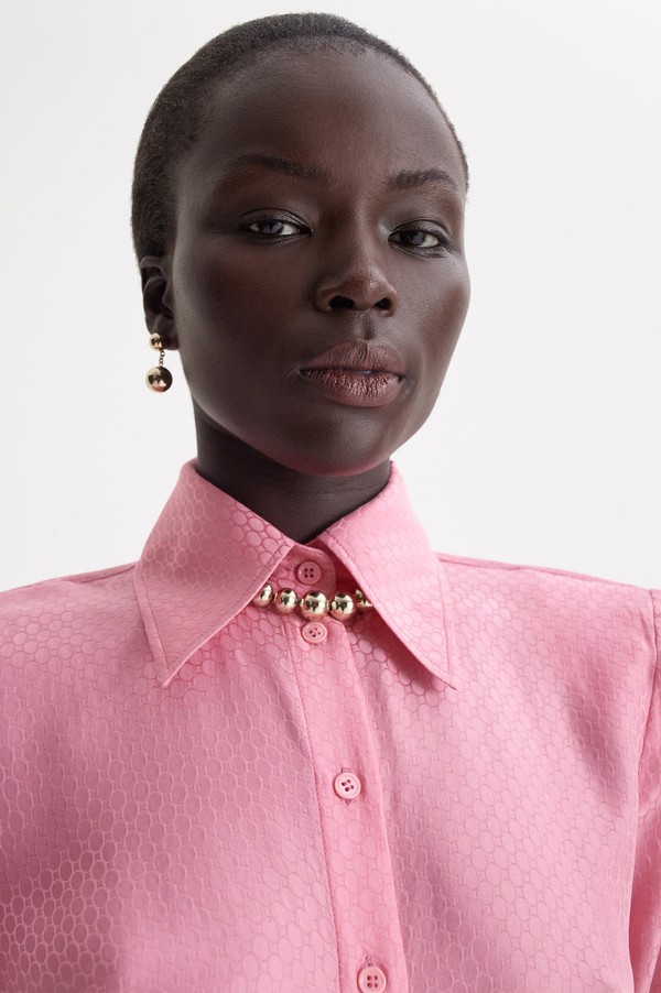 Silk Chain Jacquard Wrap Dress