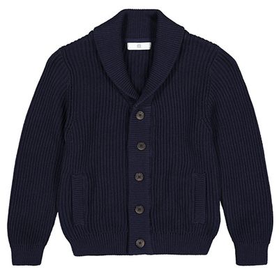 Cotton Buttoned Cardigan With Shawl Collar from La Redoute