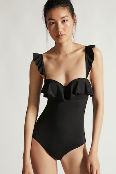 Ruffled Bandeau Swimsuit from Oysho