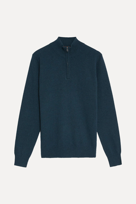 Pure Cashmere Half Zip Jumper from Marks & Spencer 