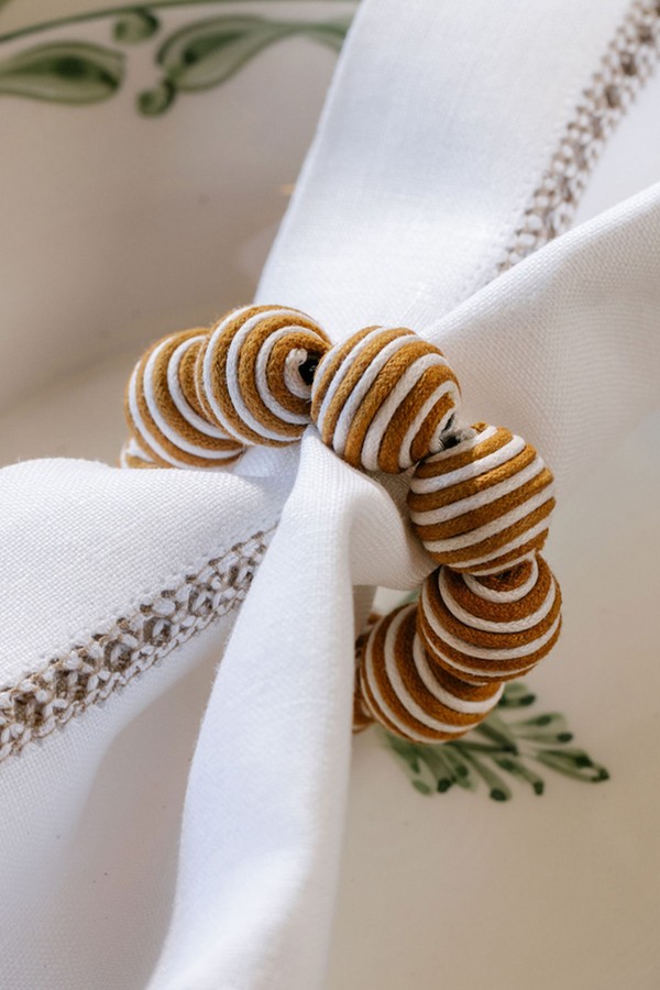 Set Of 4 Striped Napkin Rings from Rebecca Udall