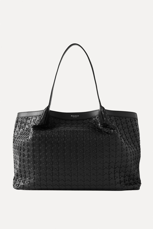 Secret Small Woven Leather Tote from Serapian