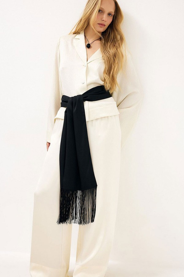 Satin Fringe Scarf