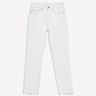 Ecru Straight Jeans from Topshop