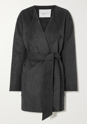 Gray Pisa Belted Draped Coat from Envelope 1976 
