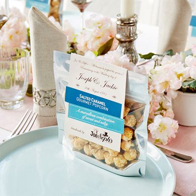 Personalised Wedding Favour Popcorn from Joe & Seph’s