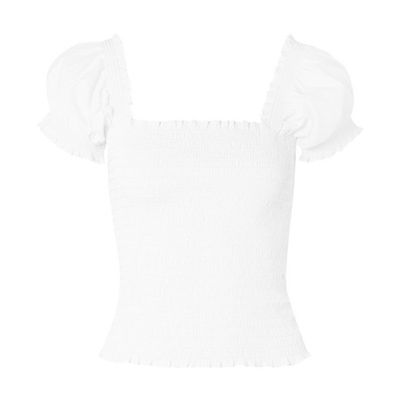 Arielle Shirred Cotton-Blend Top from La Ligne