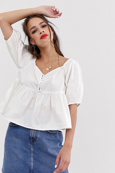 Veronica Sweetheart Puff Sleeve Top