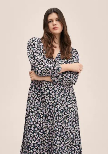 Floral Print Midi Dress from Mango