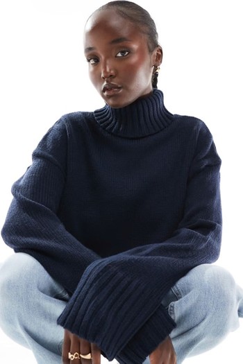 Tall Cropped Roll Neck Jumper  from ASOS Design