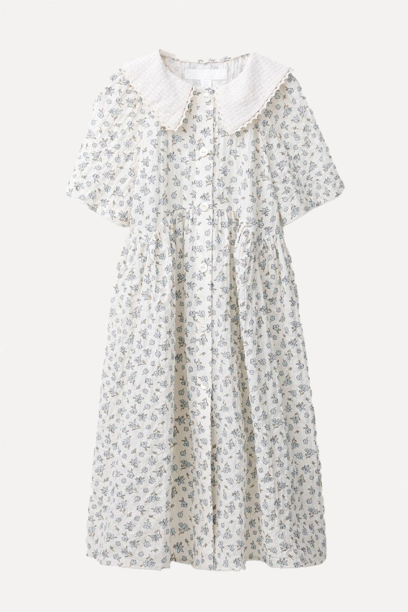 Floral Print Dress With Peter Pan Collar