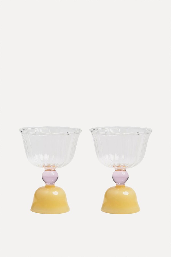 Set Of 2 Tulip Caramel Glasses from &Klevering