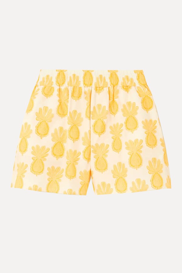 Printed Cotton-Poplin Shorts from La Double J