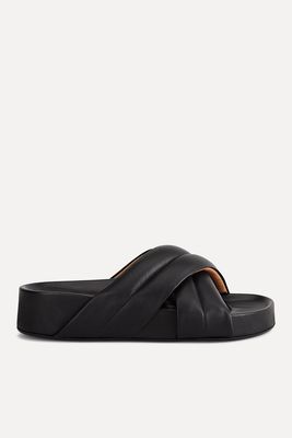 Airali Black Nappa Everyday Sandals from ATP Atelier