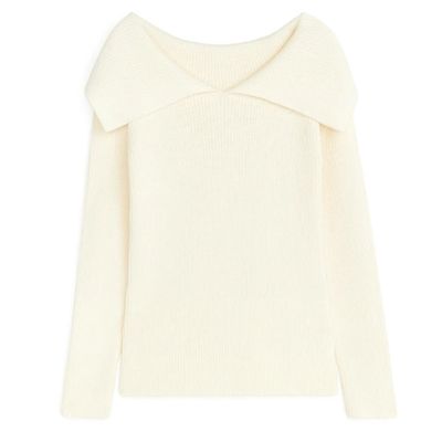Fitted Open Neck Jumper from Arket
