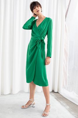 Side Tie Satin Midi Dress from & Other Stories