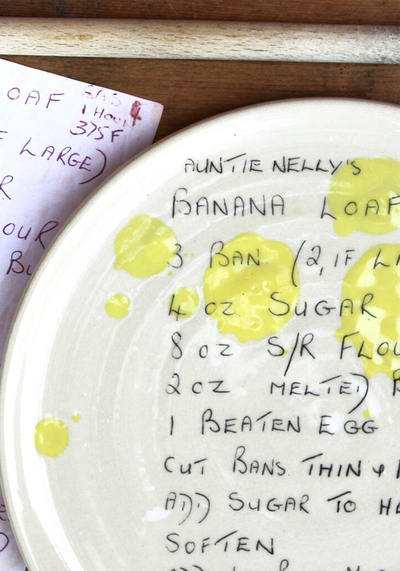 Personalised Handwritten Recipe Plate from Alice Funge Ceramics