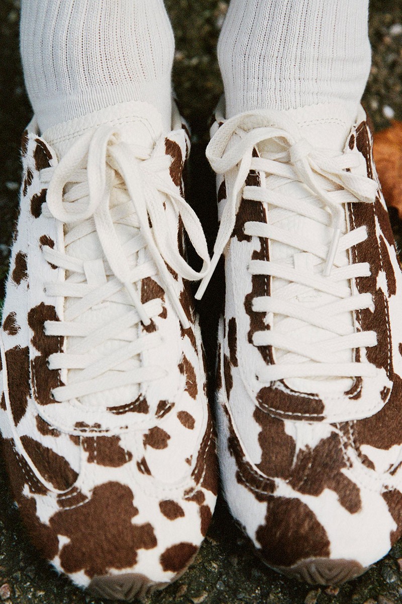 Animal Print Leather Trainers from Zara