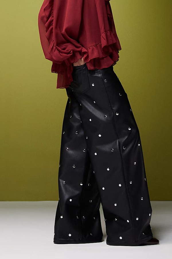 Faux Leather Studded Trousers from ASOS DESIGN