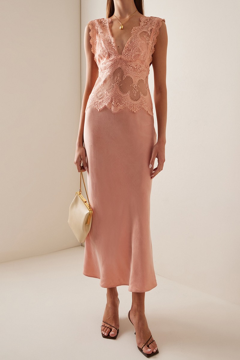 Visions Lace Deep V Maxi Dress from Third Form