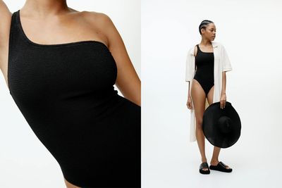 One-Shoulder Textured Swimsuit, £45