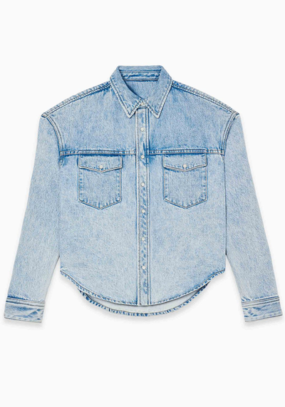 Curved-Hem Denim Jacket from Wardrobe NYC