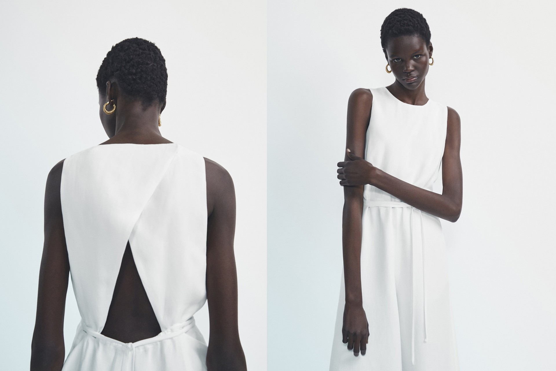 Linen-Blend Jumpsuit With Back Split, £129 | Massimo Dutti