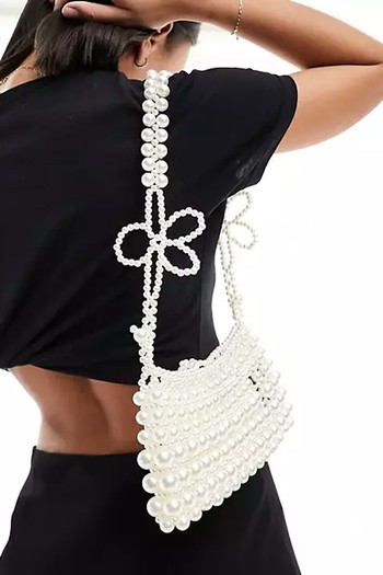  Flower Strap Pearl Shoulder Bag