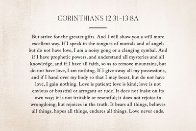 Corinthians 12:31-13:8a