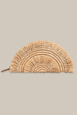 Santino Fringe Straw Clutch from Whistles