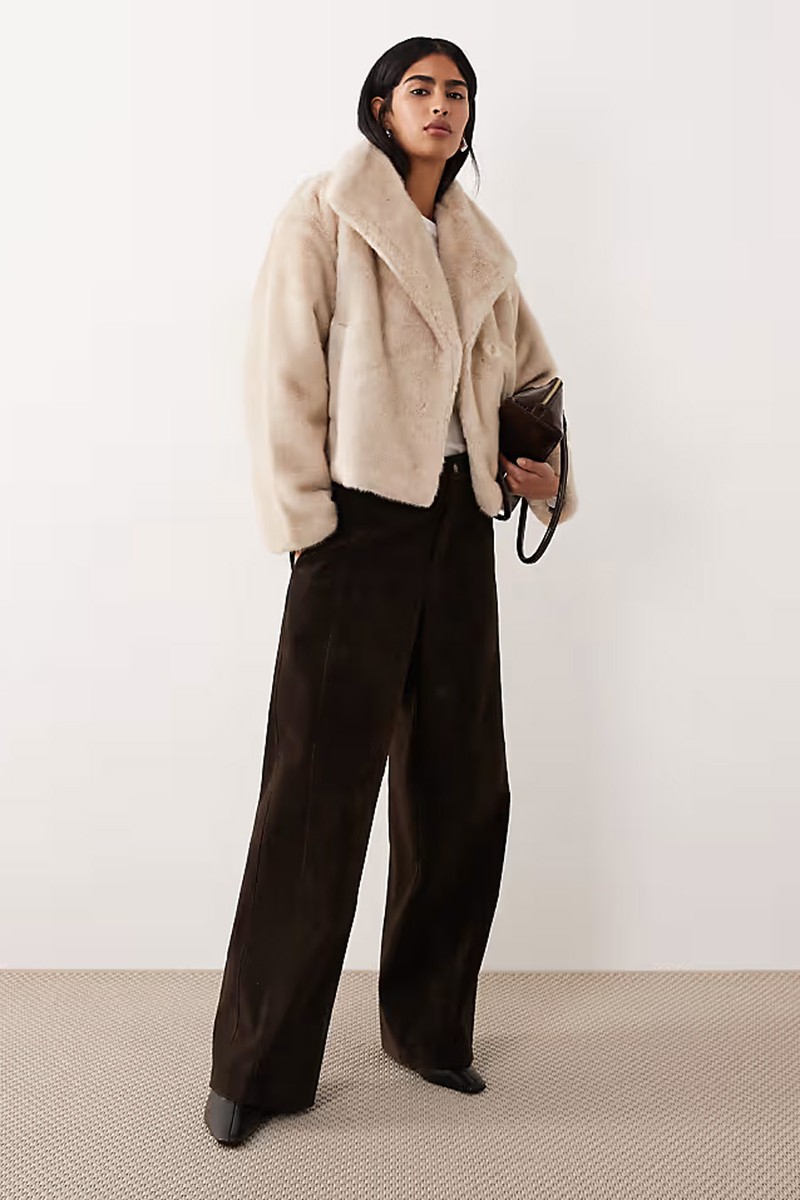 Oversized Collar Faux Fur Jacket from Pimkie