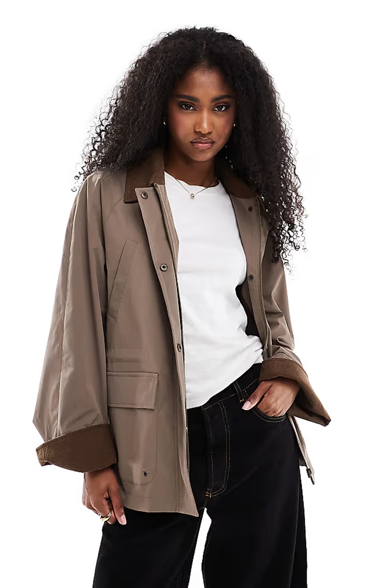 Contrast Detail Barn Jacket from ONLY