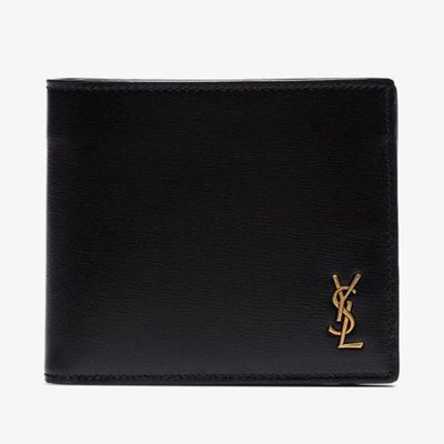 Black Classic Leather Biofold Wallet from Saint Laurent