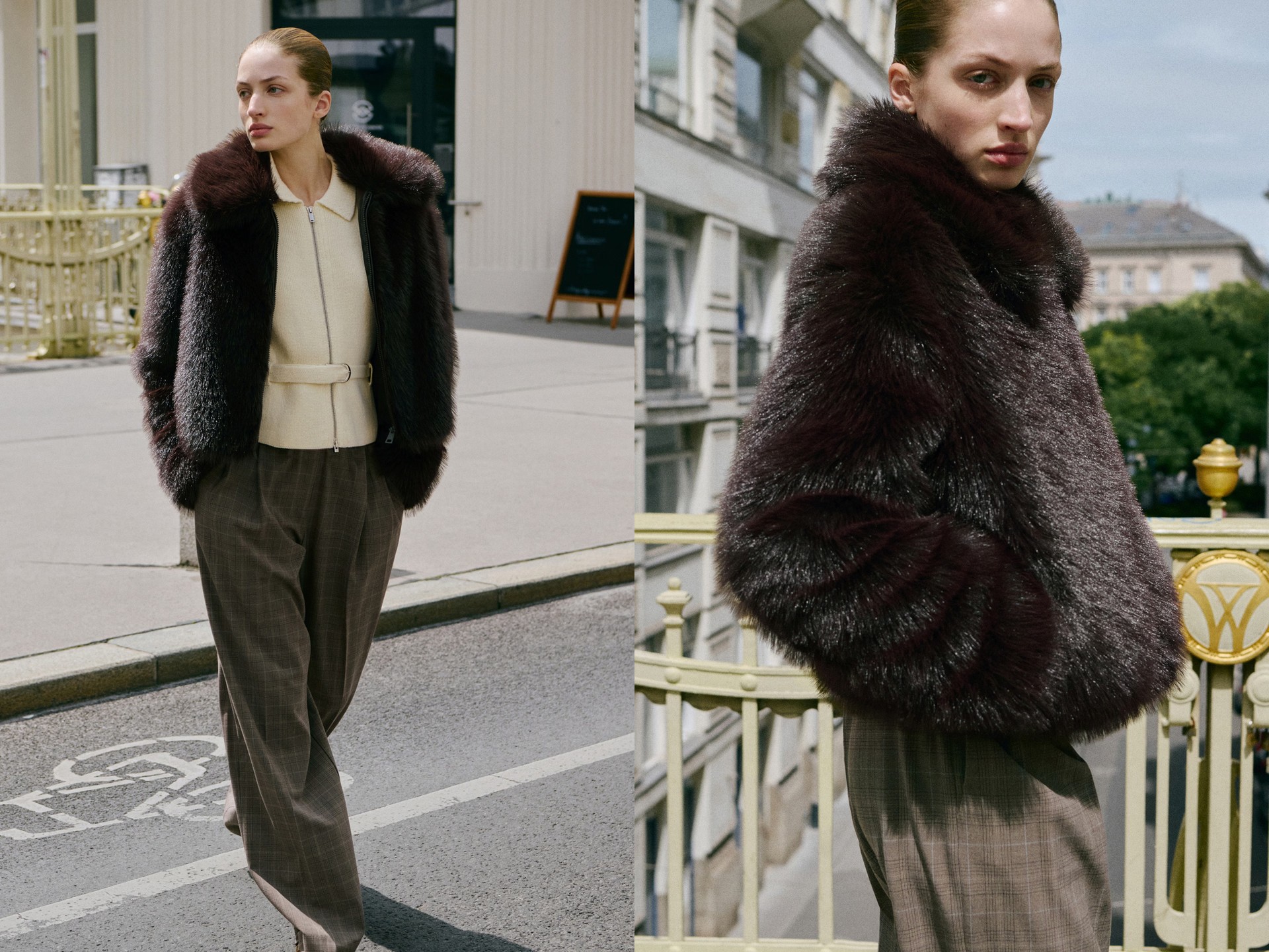 Faux-Fur Jacket With Zip from Mango