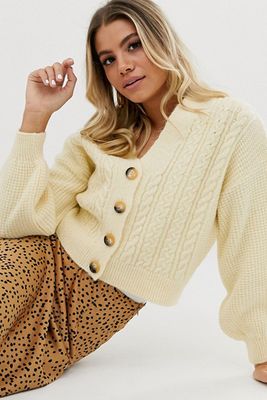 Cable Crop Cardigan from ASOS